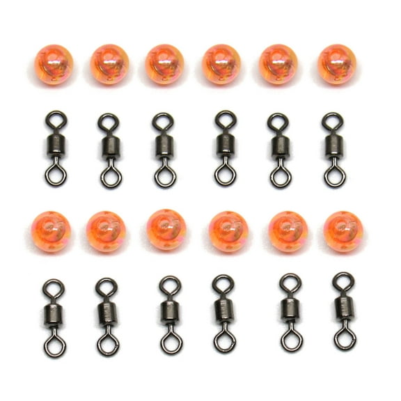 Carolina Swivel Kit 12 Pack 12 Roller Swivels, 12 Carolina Rig Beads for Bass Fishing