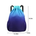 thumbnail image 2 of EQWLJWE Drawstring Backpack for Women and Men String Bag Gradient Lightweight Gym Sackpack Sports Fitness Yoga Bag, Shopping Casual Backpack,Blue,One Size, 2 of 5