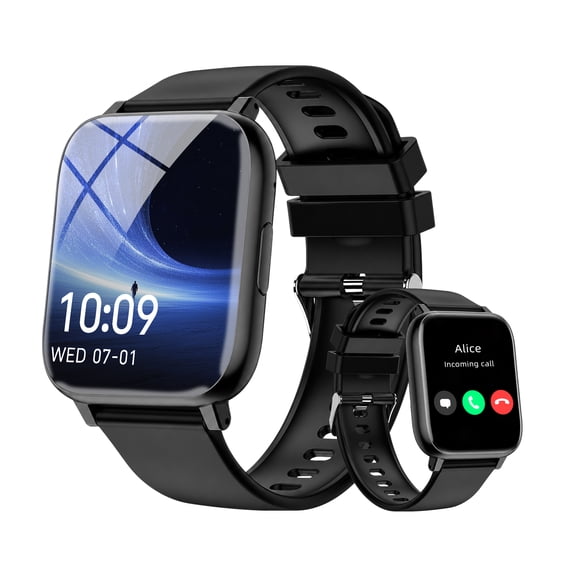 Smart Watches for Men Women (Answer/Make Calls), 2.01" HD Electronics Watches, Fitness Tracker with 110 Sport Modes, IP68 Waterproof, Smartwatch for Android and IPhone, Black