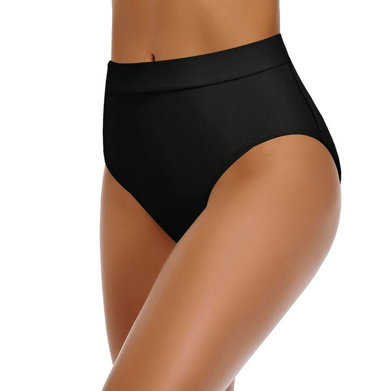 B91xZ Bikini Bottoms for Women High Waisted Bikini Bottoms High Cut Swim  Bottom Full Coverage Swimsuit Bottom Sports Black,XXL 