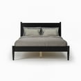 thumbnail image 6 of Camaflexi Mid Century Platform Bed Wood Panel Bed Frame with Headboard, Queen, Black, 6 of 7