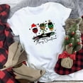 thumbnail image 2 of Womens Tops T-Shirts Casual Christmas Red Glass Printed Round Neck Short Sleeve Womens Blouse, 2 of 4