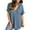Blue, variant on Womens Dressy Summer Tops V Neck Short Sleeve Cooling Lightweght Rayon Shirt Loose Solid Color Tunics Blouses (XL, Navy)