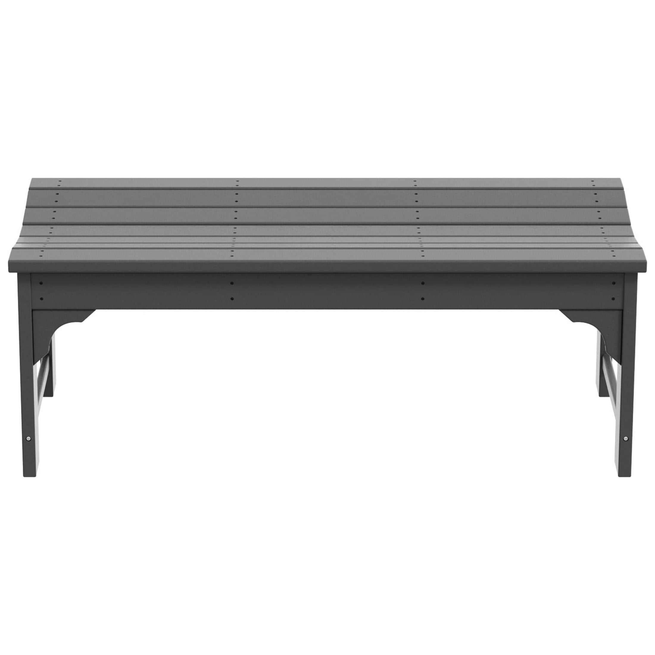 GARDEN Plastic Adirondack Backless Outdoor Bench for Patio Entryway, Gray