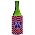 thumbnail image 2 of Carolines Treasures CJ1044-WLITERK Letter W Chevron Orange and Blue Wine Bottle Beverage Insulator Hugger  Wine Bottle, 2 of 2
