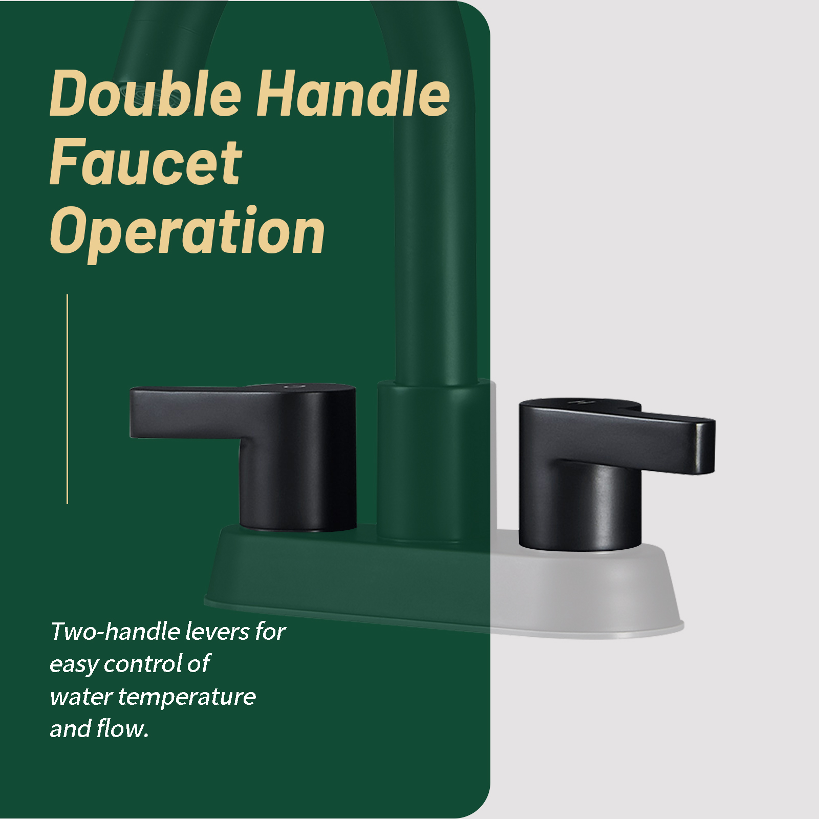 Cobbe Matte Black 4 Inch Centerset Bathroom Faucet, Bathroom Vanity Lavatory Faucets for Sink 3 Hole 2 Handle, Swivel Spout with Brass Drain Assembly