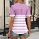 thumbnail image 4 of Camiseta de Cuello en V de Impresión Casual de Manga Corta de las Mujeres, Top Cómodo Ligero para la Primavera Y el Verano, 4 of 6