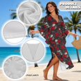 thumbnail image 6 of Xixirimido Gothic Skull Red Roses Print Women Kaftan Dresses Plus Size Beach Cover Up Deep V-Neck Batwing Sleeves Swimsuit Coverups Summer Caftan Dress, 6 of 7