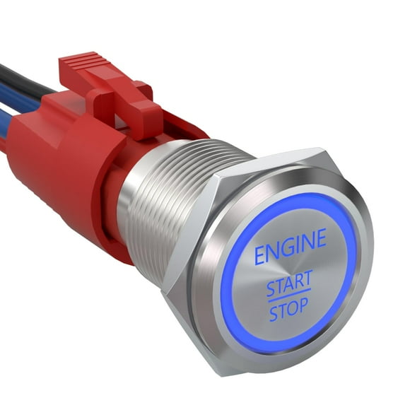 Interruptor de encendido APIELE, 19 mm, 12 V, impermeable, para coche
