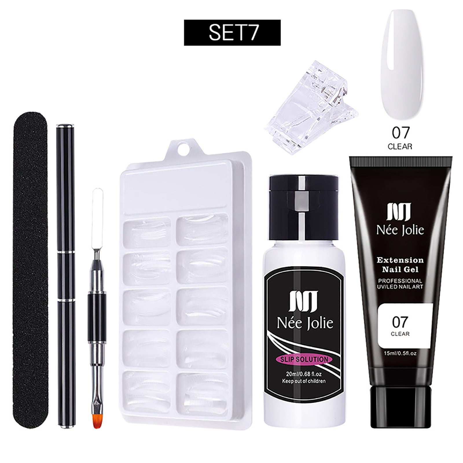 Tking Fashion Nail Tips and Glue Gel Kit with 15Ml Gel Nail Glue Clear