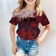 thumbnail image 2 of 2DXuixsh Chemises Filles Enfants Filles T-Shirt Imprimé Rétro Manches Courtes Col Rond Décontracté Ample Basique Hauts Tenues Automne Vert Taille 110, 2 of 5