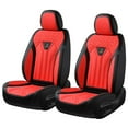 thumbnail image 2 of Florich Front Car Seat Covers, Comfortable Faux Leather Seat Protectors, Automotive Cushions Universal Fit for Most Cars SUV Trucks, Black&Red, 2 of 8