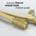 thumbnail image 2 of SKYPLUS LIVING 1 inch Single Window Curtain Rod with Gold Finials Set, Adjustable 36-72 in,wood pattern, 2 of 8