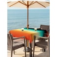 thumbnail image 3 of Outdoor Tablecloth with Umbrella Hole for Patio/Picnic/Party/Camping, Colorful Ombre Waterproof Table Cloth Square Cover Washable, Abstract Modern Art Aesthetics (54"x 54"), 3 of 8