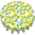 thumbnail image 3 of Floral Lemon Tablecloth Round 60 Inch Watercolor Yellow Lemonade Summer Tablecloth Waterproof Wrinkle Free Tablecloth Kitchen Circle Table Cloth Cover Mat for Party Dinning Tabletop Wedding Home Decor, 3 of 6