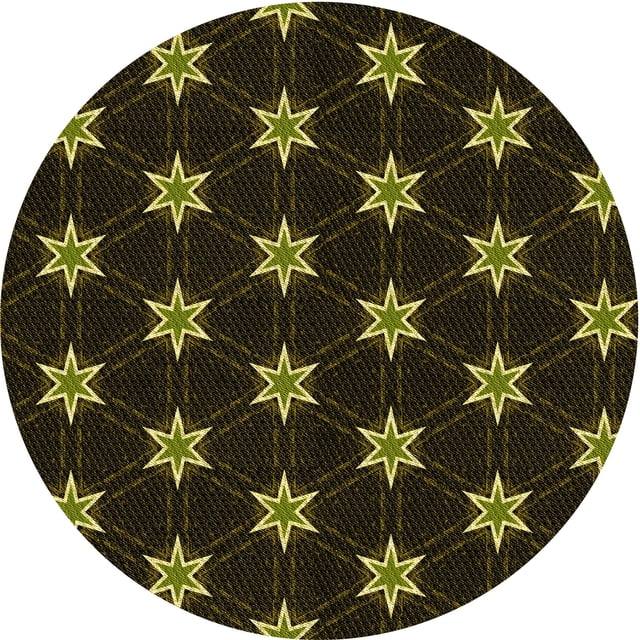 Ahgly Company Tapis Rond Lavable en Machine Intérieur Transitionnel Chêne Brun, 3 Pieds Rond