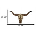 thumbnail image 2 of Rustic Western MDF Wood Longhorn Cow Skull Cutout Wall Decor Plaque 29.25"L, 2 of 9
