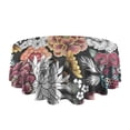 thumbnail image 5 of Pioneer Flower Floral Print Pattern Round Tablecloth 60"x60",Wrinkle Wipeable Table Cloth for Kitchen Dining Room Picnic Patio Party, 5 of 6