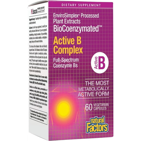 Natural Factors BioCoenzymated Active B Complex, 60 Capsules