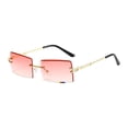 thumbnail image 1 of Gafas de sin borde gafas de rectangulares para la fiesta de verano de la playa Gradiente rosa, 1 of 9