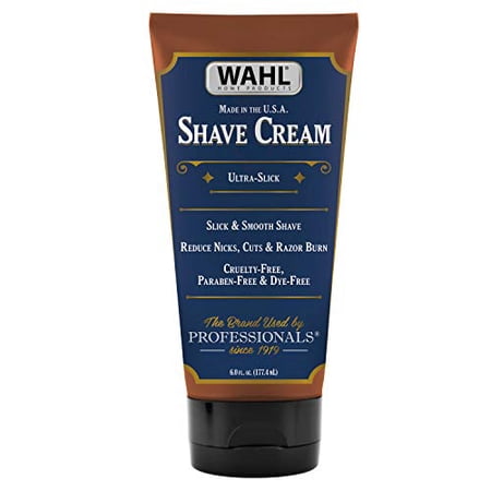 Wahl Shave Cream for Grooming Sensitive Skin with Essential Oils for Reducing Nicks  Cuts  & Razor Buildup - Manuka Oil  Meadowfoam Seed Oil  Clove Oil  & Moringa Oil - 6 Oz