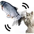 thumbnail image 1 of Pez de juguete eléctrico con hierba gatera, juguete interactivo con USB, pez de simulación de peluche para que el gato juegue, muerda, mastique y patee, 1 of 7