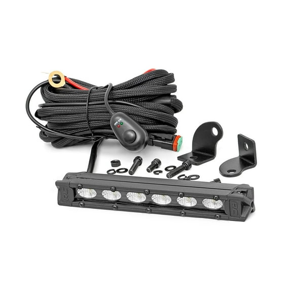 Rough Country 6" Slimline 5 Watt Black Series Cree LED Light Bar - 70416ABL