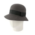 thumbnail image 2 of WITHMOONS Wool Felt Fedora Simple Classic Banded Bucket Hat GN61308 (GreyBand), 2 of 5