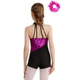 thumbnail image 2 of DPOIS Kids Girls Sequins Gymnastics Leotard Jumpsuit with Headwear Hot Pink 14, 2 of 7