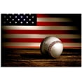 thumbnail image 2 of Aaroca Retro American Flag Baseball Wall Art Canvas Prints Thin Blue Red Line Home Decor Pictures for Living Room Bedroom Painting Unframed Ready to Hang, 2 of 3
