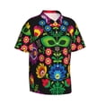 thumbnail image 2 of Bixox Men's Hawaiian Shirts Men's Traditional Floral Polish Print Short-Sleeve Shirt-Large, 2 of 8