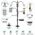 thumbnail image 3 of Bird Feeding Station, 92 Inch Rust Resistant Steel Bird Feeder Pole with 4 Adjustable Shepherd Hooks, Bird Bath, Mesh Tray, Suet Feeder and 5 Prong Anchor for Outdoors, 3 of 6