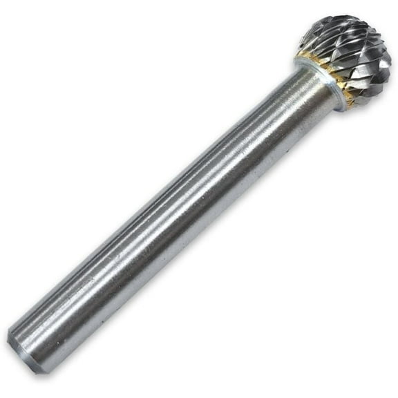 Rotary Burr Tungsten Carbide File Double Cut Ball Shape 6Mm Shank & 10Mm Head Diameter