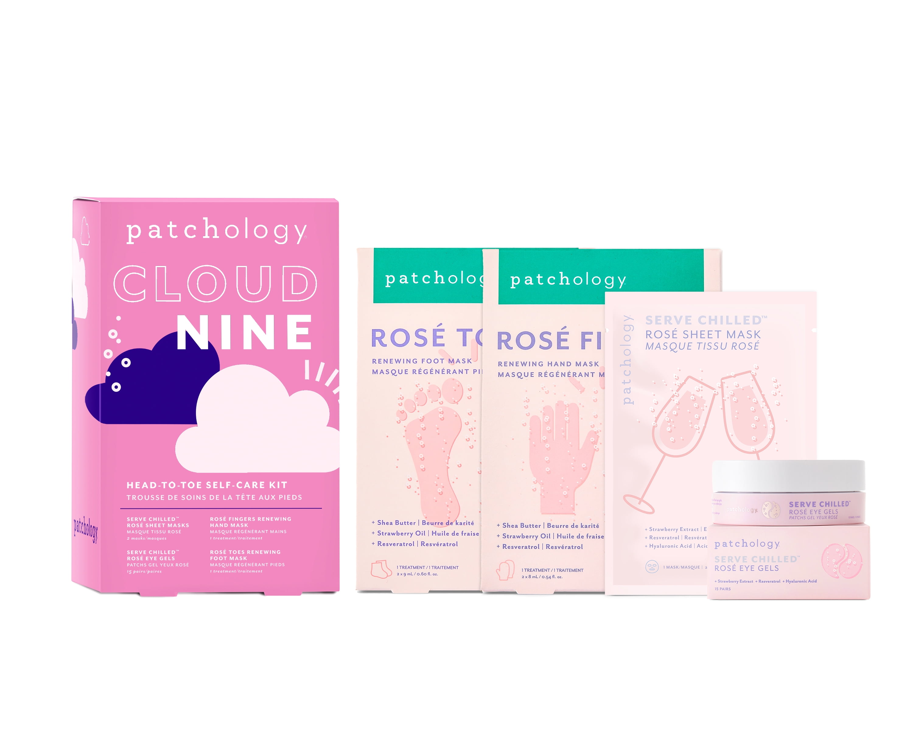 Patchology Cloud Nine, 4-Piece Head-to-Toe Self-Care Holiday Gift Set