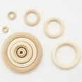thumbnail image 6 of GROFRY 12Pcs Wooden Ring DIY Stylish Unfinished Jewelry Making Wood Pendant Connector for Children, 6 of 6