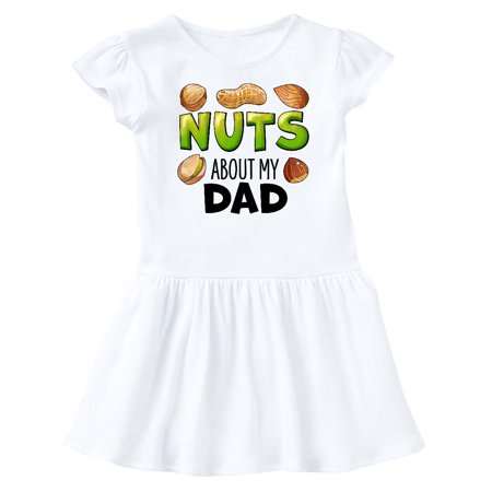 

Inktastic Nuts About My Dad Peanut Almond Pistachio Gift Baby Girl Dress