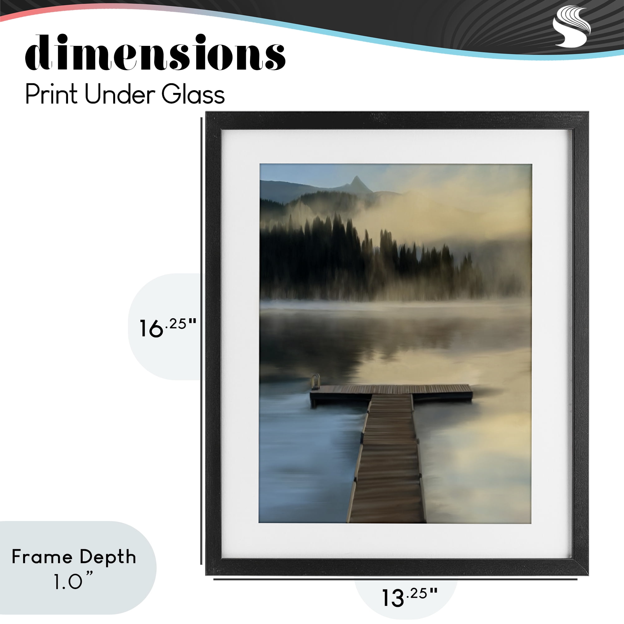 Stupell Industries Reflective Lake At Dusk Black Framed Print Under Glass, design by Renel Peters