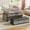 Grey, variant on Lift Top Coffee Table Set, 43'' Multi-Function Coffee Table with Storage Drawers and Hidden Compartment, Center Table with Ottoman Bench for Living Room, White