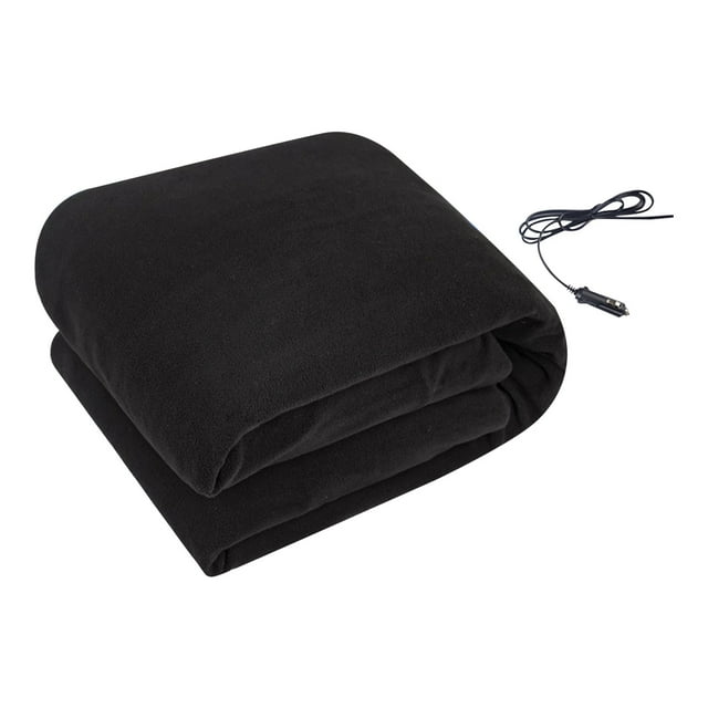 12V Heated Car Blanket for Truck Suv Rv, Portable Plug-In Heated Throw for Winter Travel Camping Road Trips, Long Cord for Front And Back Seat Passengers