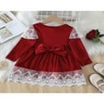 thumbnail image 2 of Robe Patchwork en Velours à Manches Longues et Col Rond pour Enfant, 2 of 6