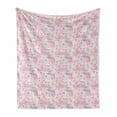 thumbnail image 1 of Floral Soft Flannel Fleece Blanket, Pink Shades of Abstract Roses and Petals Theme Blending with Each Other Composition, Cozy Plush for Indoor and Outdoor Use, 70" x 90", Multicolor, by Ambesonne, 1 of 6