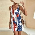 thumbnail image 5 of UVEASISHA 4th of July Outfits for Women Patriotic Sleeveless American Flag Rompers 2025 Adjustable Straps Independence Day Short Jumpsuit Multicolor#7 XXL, 5 of 7