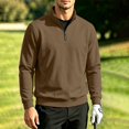 thumbnail image 2 of Hngshg Men's Sweatshirts Comfort Quarter Zip Stand Neck Solid Color Tops Casual Long Sleeve Pullover Sweatshirt, 2 of 7
