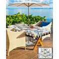 thumbnail image 5 of Outdoor Tablecloth with Umbrella Hole & Zipper, Fall Pumpkins Rectangle Tablecloth 60x120 Inch, Teal Blue Grey Thanksgiving Black Plaid Polka Dot Patio Table Cover Waterproof Table Cloth, 5 of 6