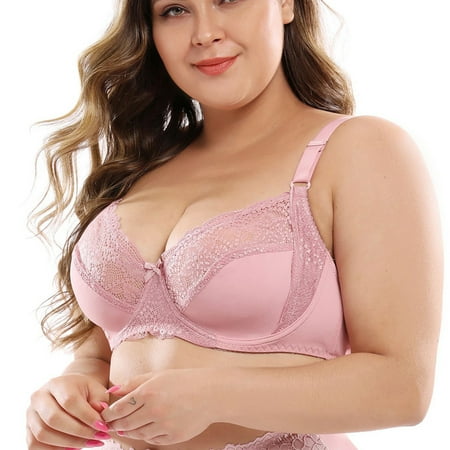 

Lanhui Women Yoga Sports Front Closure Extra-Elastic Breathable Lace Trim Bra Underwear
