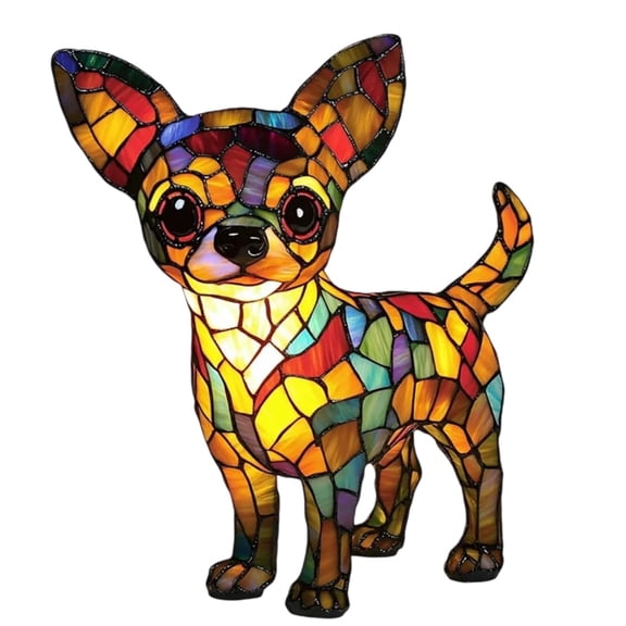 Lamp Stained Retro Dogs Stained Resin Tabletop Night Light 3D Cute Pet Led Table Light For Pet Lovers Night Lights Home Decor