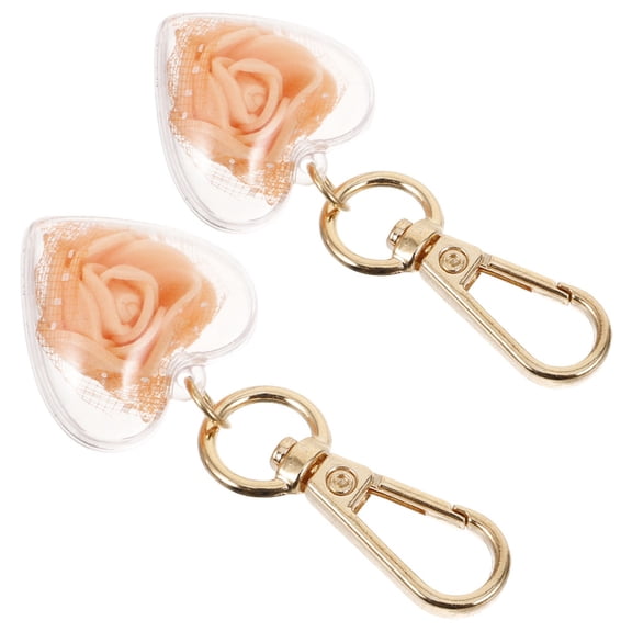 2 Pcs Purse Charms Accessories Love Key Chain Girl