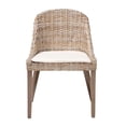 thumbnail image 2 of bali & pari Lara Bohemian Gray Kubu Rattan and Mahogany Wood Dining Chair, 2 of 10