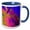 Blue/White, variant on 3drose, Print of Abstract Neon Tropic Plants, 11oz Two-tone Red Mug