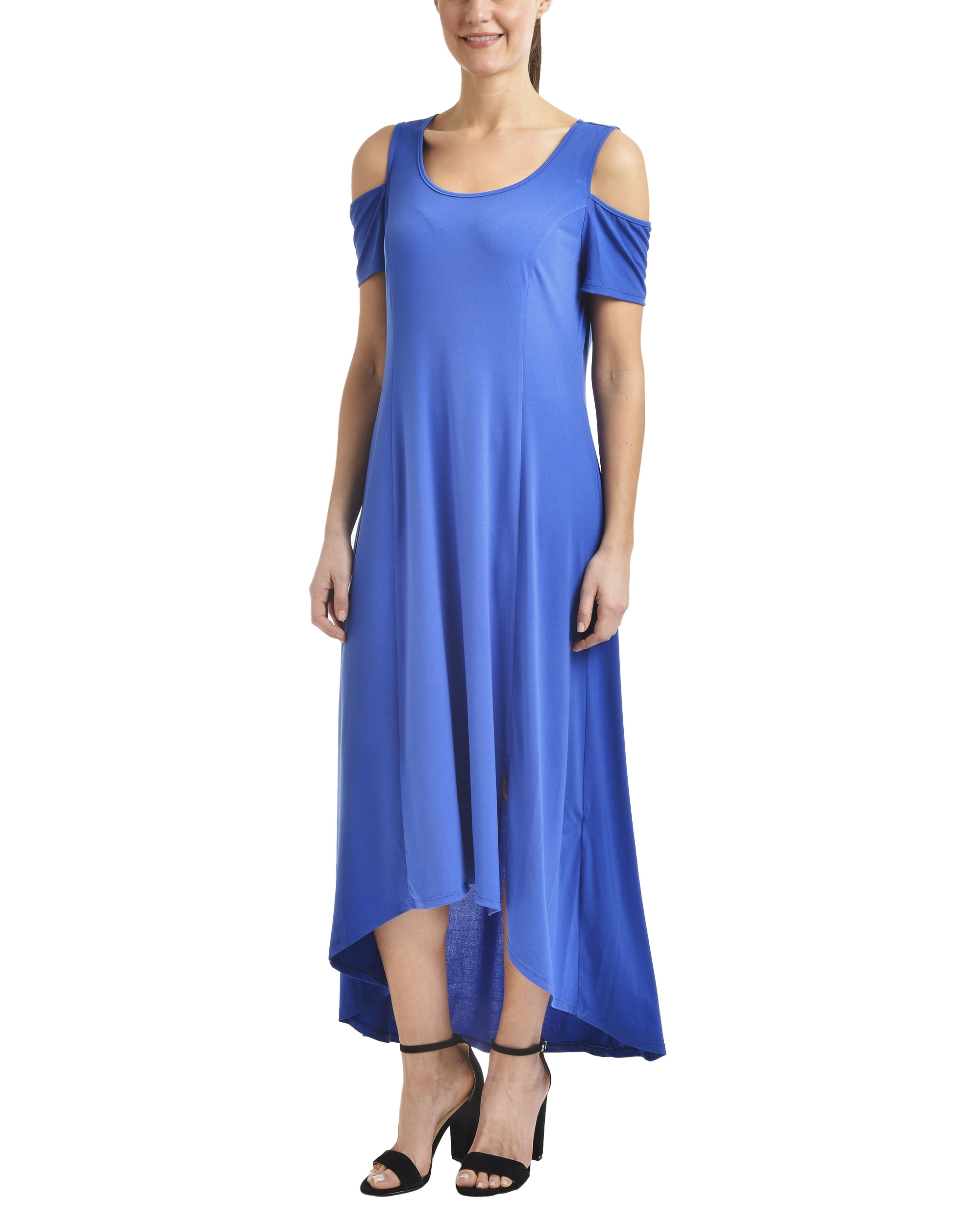 cold shoulder high low maxi dress